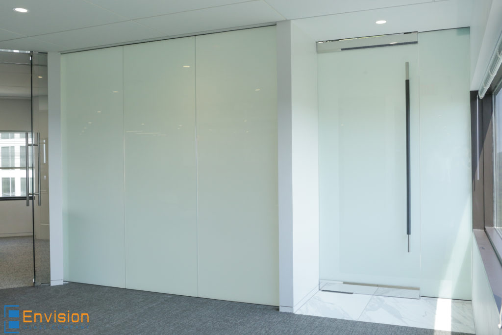 This is the venture global conference room with switchable glass.